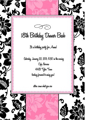 Printable Birthday Cards Free on 18th Birthday Party Invitations     Featured Design